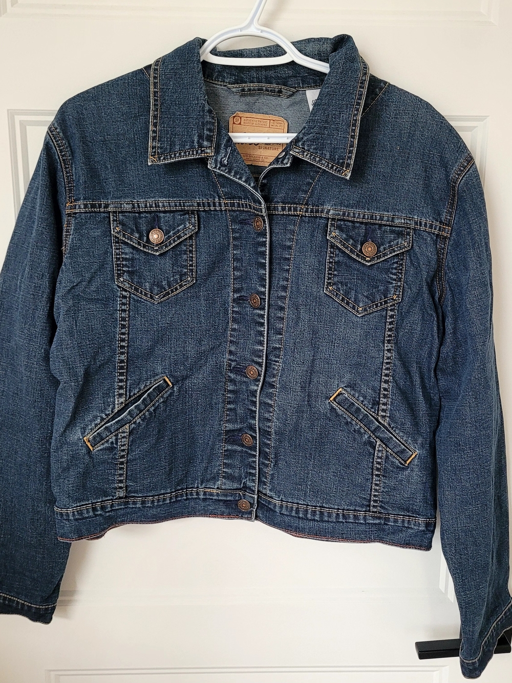 Levi Strauss Signature Women's Denim Jacket Misses Large 12/14 Blue Jean Trucker